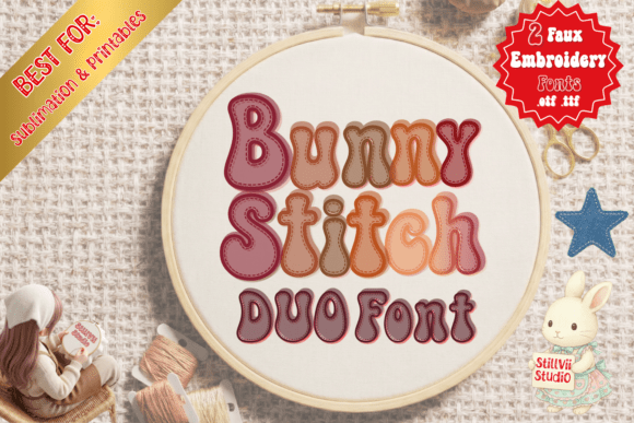 Bunny Stitch Duo: The Cozy Charm of Faux Embroidery, Simplified