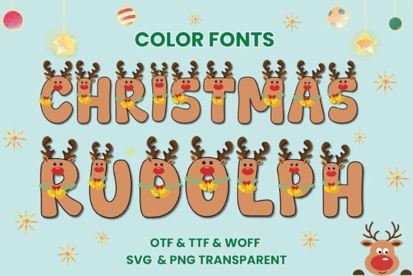 Christmas Rudolph: A Festive Color Font for Holiday Projects