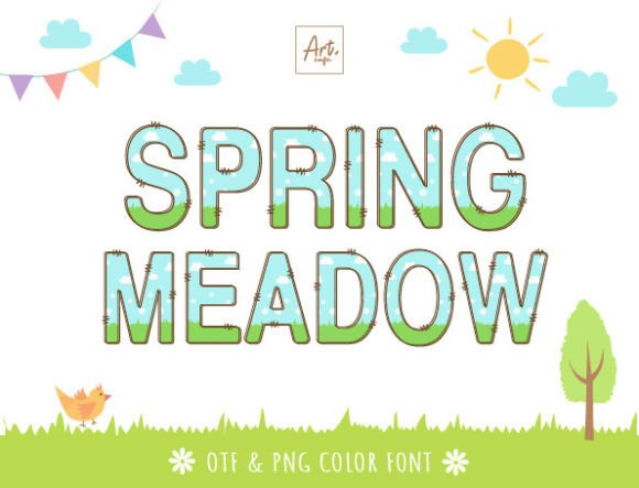 Spring Meadow: A Bold, Playful Font for Creative Projects