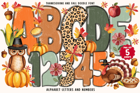 Thanksgiving and Fall Doodle: A Font with Harvest Heart